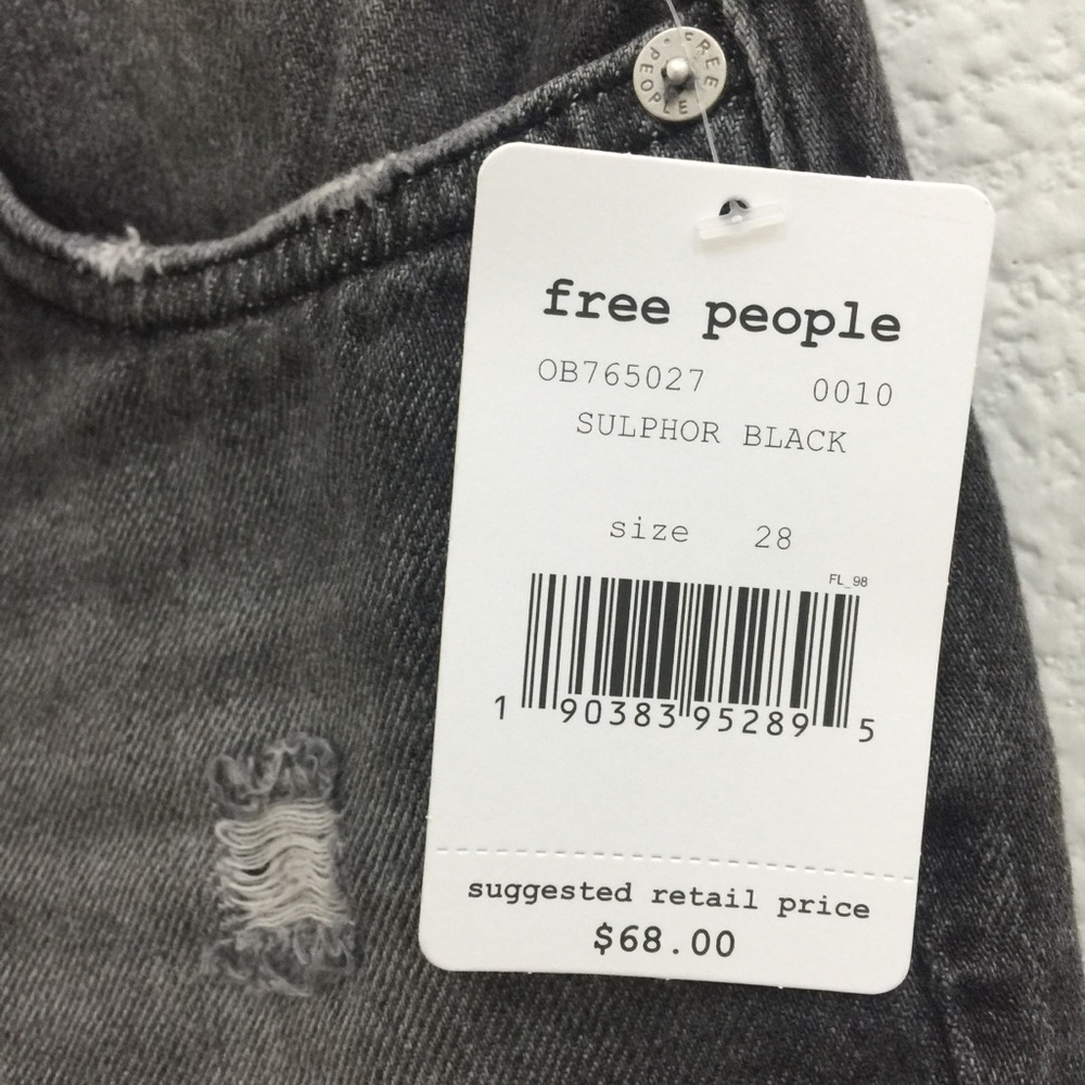 Free People Black/gray distressed Shorts NWT - Picture 5 of 8
